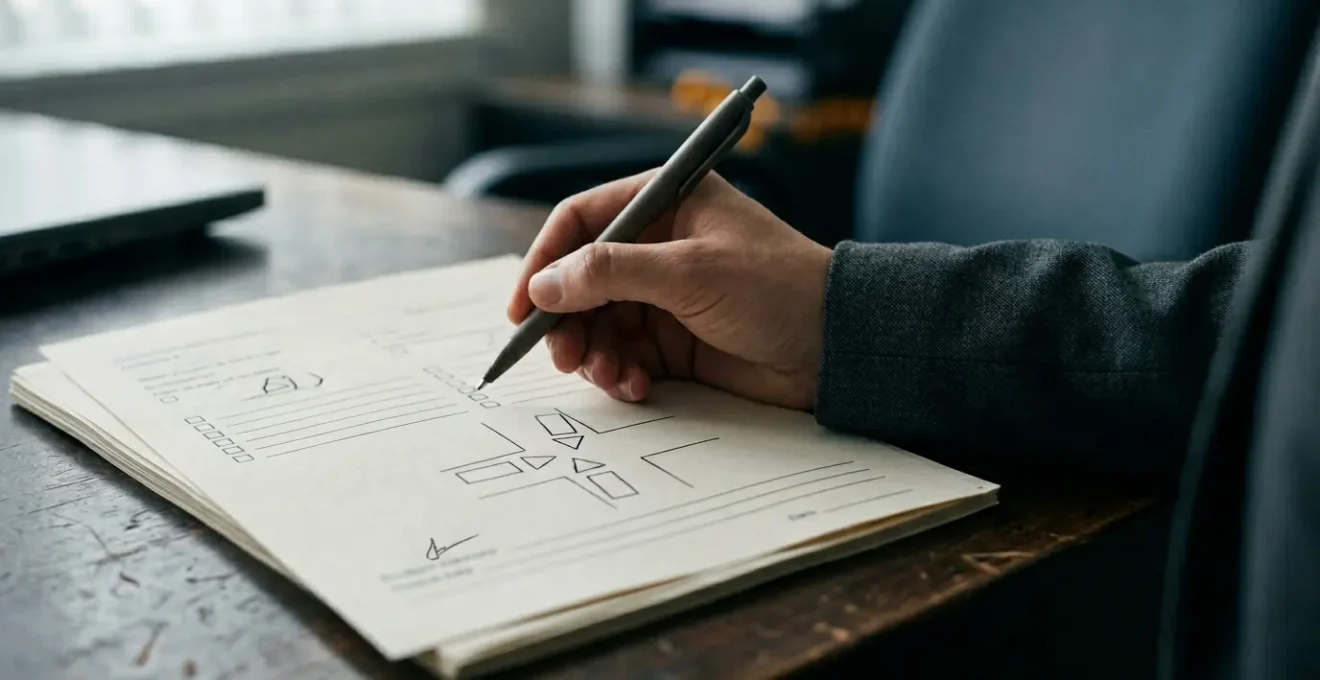 Formulaire de constat amiable automobile avec cases à cocher, vue rapprochée mettant l'accent sur les détails du document officiel