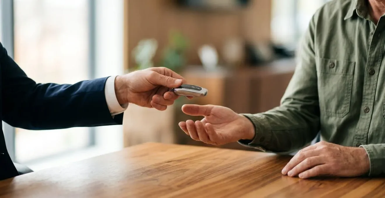Représentation symbolique d'une transaction de rachat de véhicule d'entreprise par un salarié