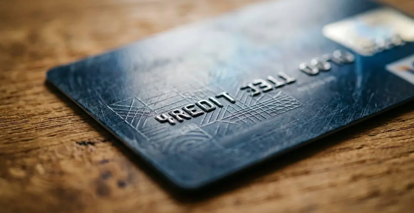 Gros plan sur une carte bancaire montrant la mention crédit ou débit